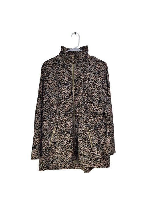 Chico's Jackets & Blazers - Chico's Zenergy Women's SZ 2/LG Cheetah Animal Print Anorak Jacket Green Pink